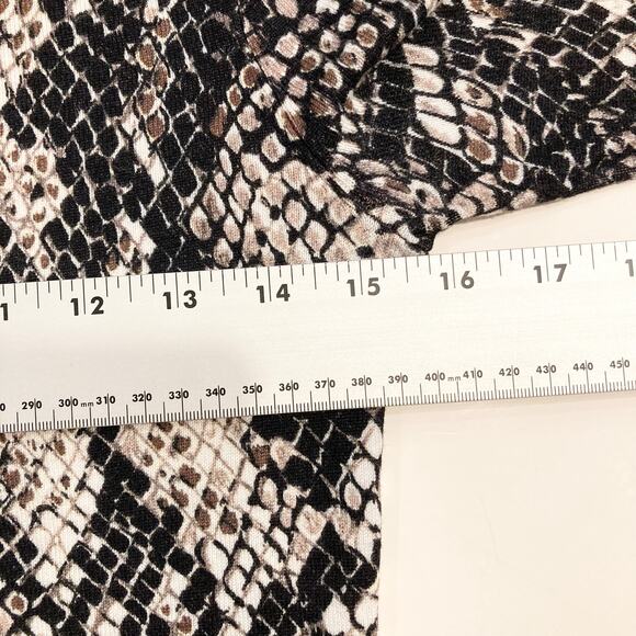 NWOT KAREN MILLEN Cardigan US XS Snakeskin-Print Shiny-Silver-Button-Up Long-Slv - Picture 9 of 10